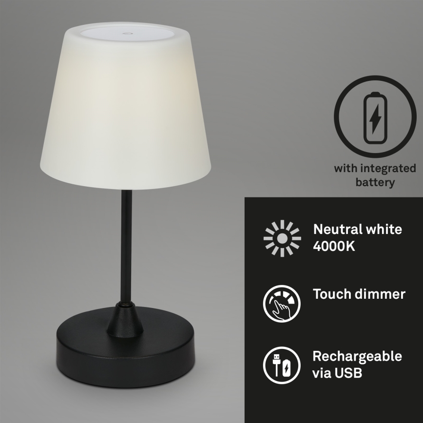 Brilo - LED vanjska punjiva lampa s prigušivanjem LED/3W/5V IP44 2000 mAh