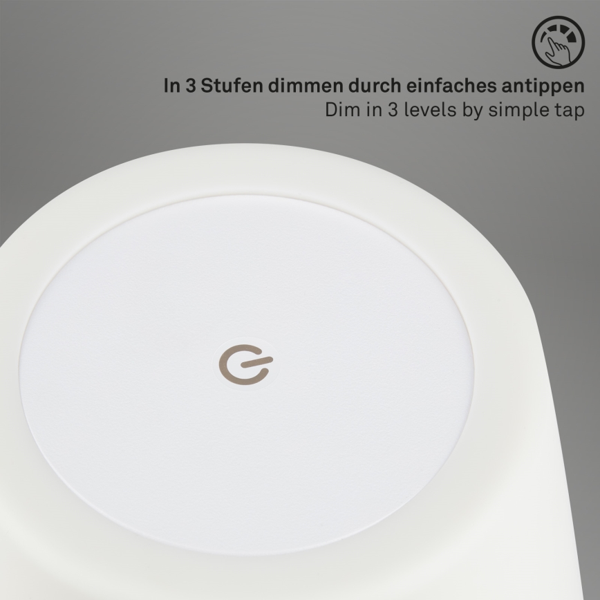 Brilo - LED vanjska punjiva lampa s prigušivanjem LED/3W/5V IP44 2000 mAh