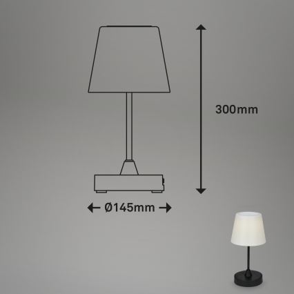 Brilo - LED vanjska punjiva lampa s prigušivanjem LED/3W/5V IP44 2000 mAh