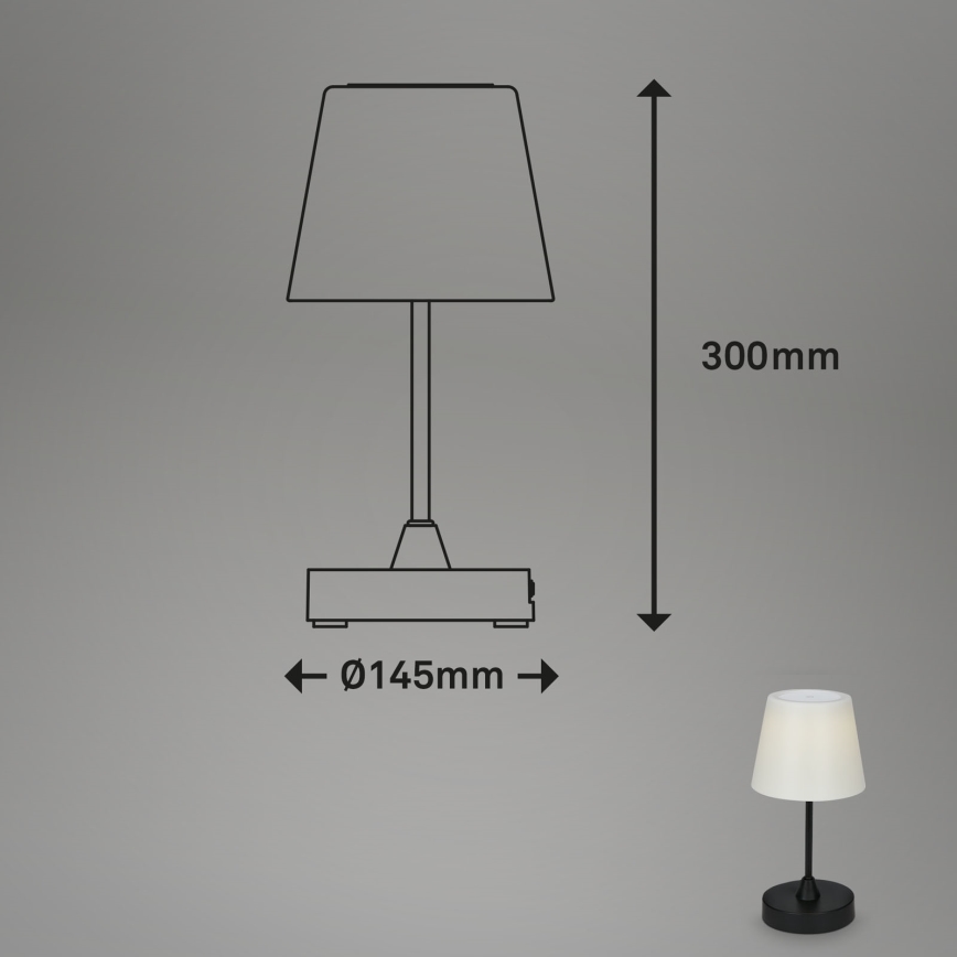 Brilo - LED vanjska punjiva lampa s prigušivanjem LED/3W/5V IP44 2000 mAh