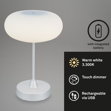 Brilo - LED vanjska punjiva stolna lampa OLANA s prigušivanjem LED/3W/5V IP44