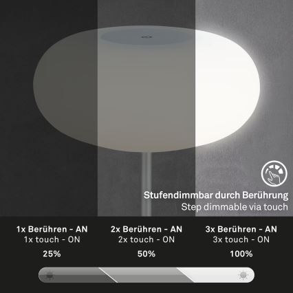 Brilo - OLANA LED vanjska punjiva stolna svjetiljka s mogućnošću prigušivanja LED/3W/5V 3300K IP44 2000 mAh