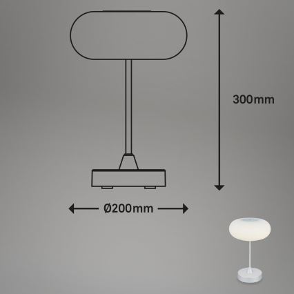 Brilo - OLANA LED vanjska punjiva stolna svjetiljka s mogućnošću prigušivanja LED/3W/5V 3300K IP44 2000 mAh