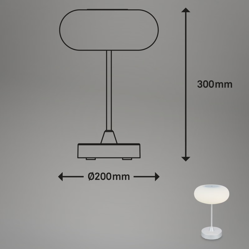 Brilo - OLANA LED vanjska punjiva stolna svjetiljka s mogućnošću prigušivanja LED/3W/5V 3300K IP44 2000 mAh