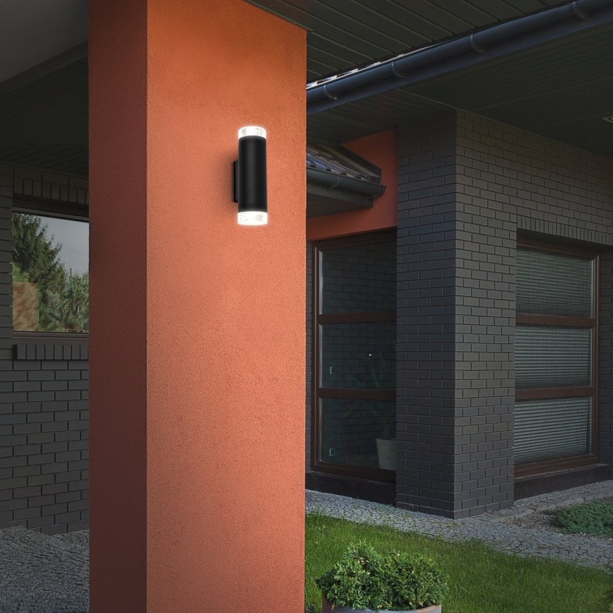 Brilo - LED Vanjska zidna svjetiljka 2xGU10/4,7W/230V IP44 4000K crna