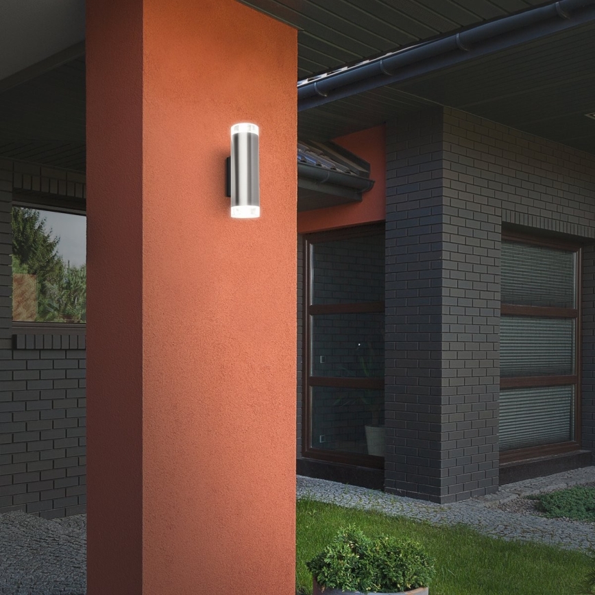 Brilo - LED Vanjska zidna svjetiljka 2xGU10/4,7W/230V IP44 4000K mat krom