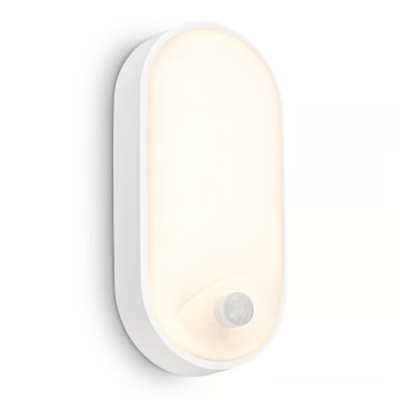 Brilo - LED vanjsko zidno svjetlo sa senzorom pokreta i sumraka RUCH LED/12W/230V IP65 bijela