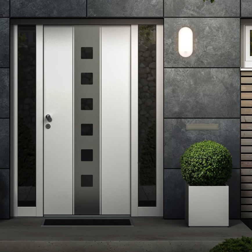 Brilo - LED vanjsko zidno svjetlo sa senzorom pokreta i sumraka RUCH LED/12W/230V IP65 bijela