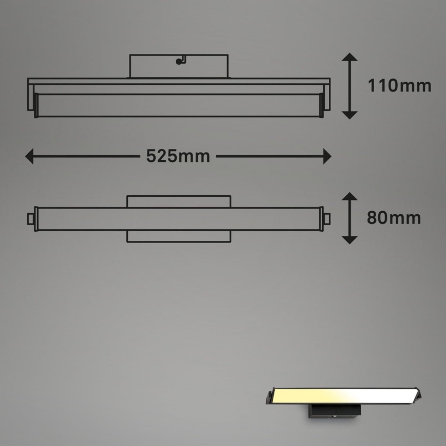 Brilo - LED zidno svjetlo s prigušivanjem LED/18W/230V 2700-4000K crna