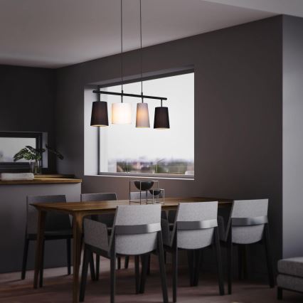 Brilo - Luster na sajli 4xE27/40W/230V crna/siva/bijela