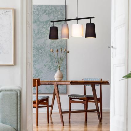 Brilo - Luster na sajli 4xE27/40W/230V crna/siva/bijela