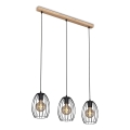 Brilo - Luster na sajli WAKTU 3xE27/60W/230V kaučukovac