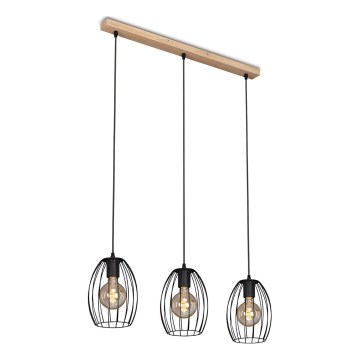 Brilo - Luster na sajli WAKTU 3xE27/60W/230V kaučukovac