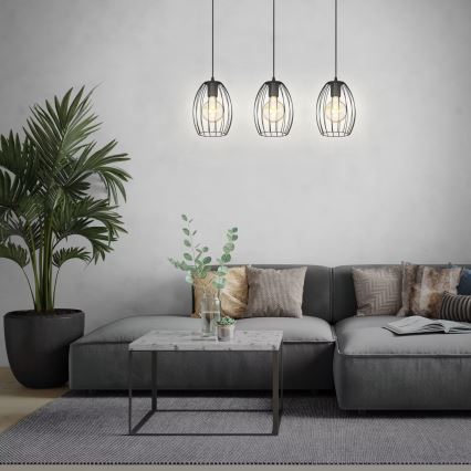 Brilo - Luster na sajli WAKTU 3xE27/60W/230V kaučukovac