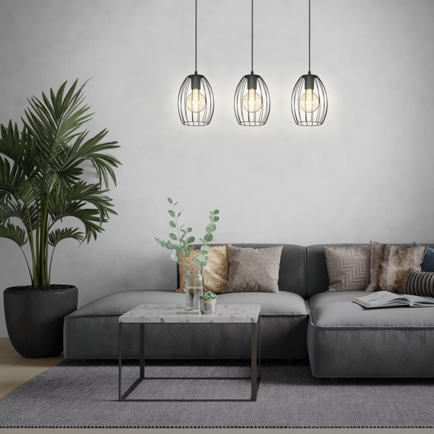Brilo - Luster na sajli WAKTU 3xE27/60W/230V kaučukovac