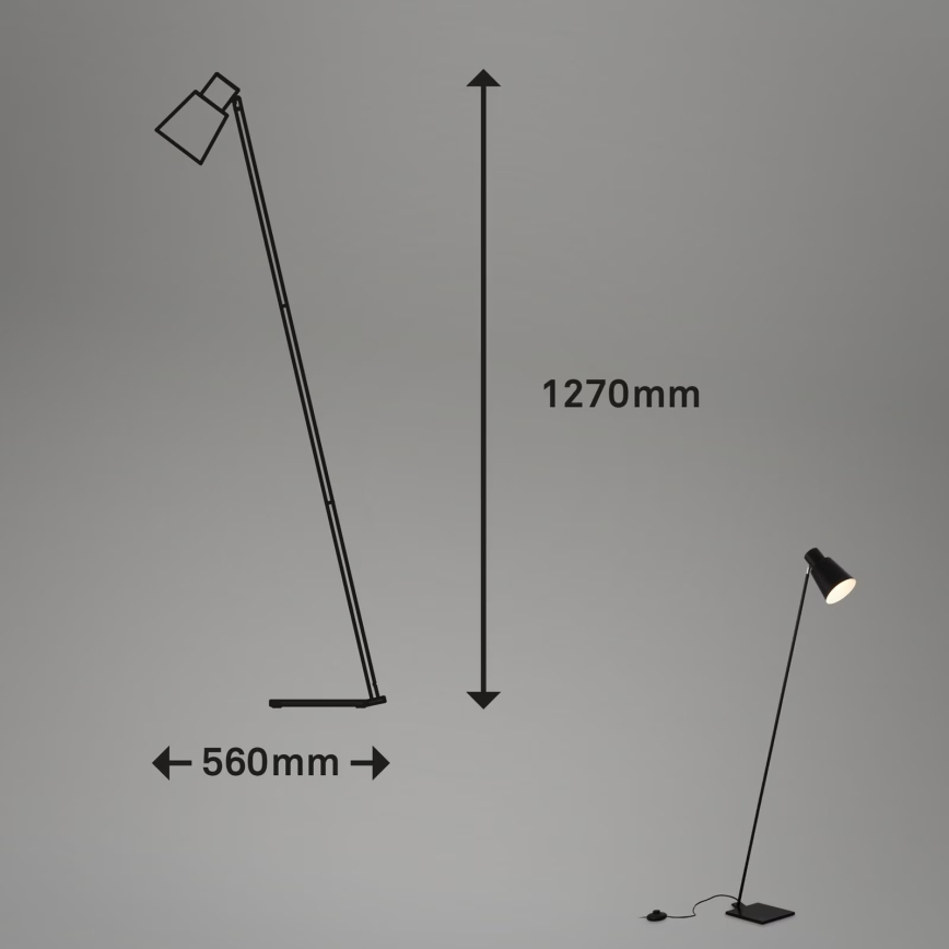 Brilo - Podna lampa 1xE27/10W/230V crna