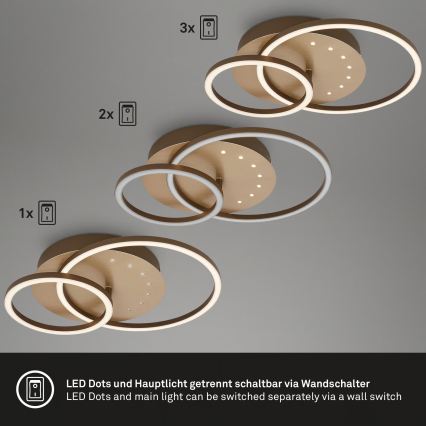 Brilo - prigušivo stropno LED svjetlo LED/26W/230V 3000K smeđe