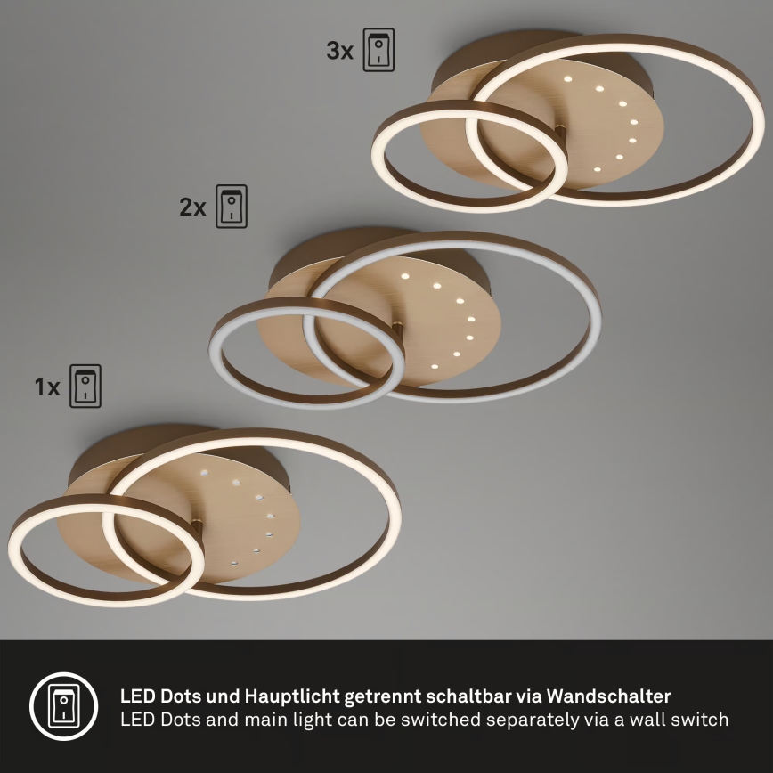 Brilo - prigušivo stropno LED svjetlo LED/26W/230V 3000K smeđe