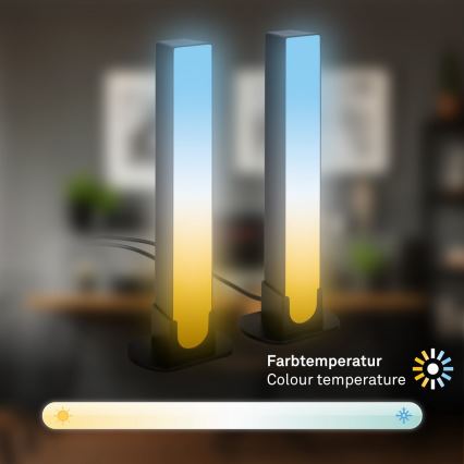 Brilo - SET 2x LED RGBIC Prigušiva stolna lampa LED/12W/230V 3000-6500K Wi-Fi Tuya