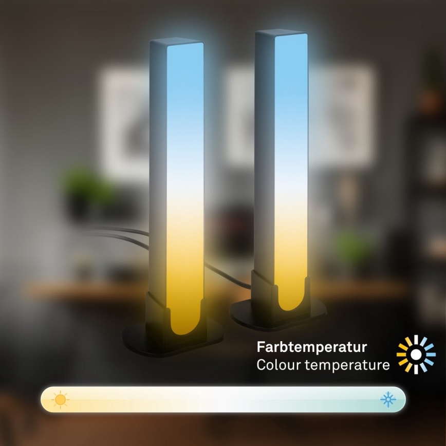 Brilo - SET 2x LED RGBIC Prigušiva stolna lampa LED/12W/230V 3000-6500K Wi-Fi Tuya