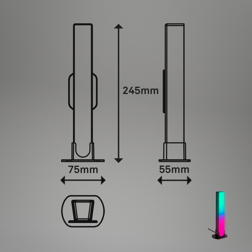 Brilo - SET 2x LED RGBIC Prigušiva stolna lampa LED/12W/230V 3000-6500K Wi-Fi Tuya