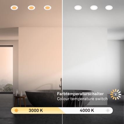Brilo - SET 3x LED kupaonsko ugradbeno svjetlo LED/4W/230V IP44 3000/4000K bijela
