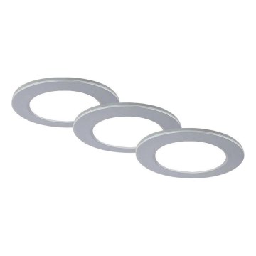 Brilo - SET 3x LED kupaonsko ugradbeno svjetlo LED/4W/230V IP44 3000/4000K srebrna