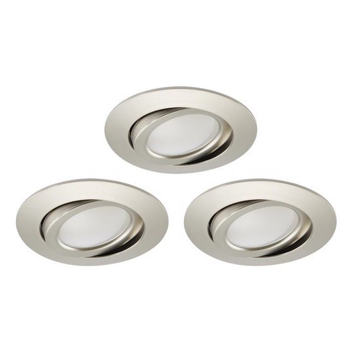 Brilo - SET 3x LED Prigušiva ugradbena svjetiljka za kupaonicu LED/5W/230V IP23 mat krom