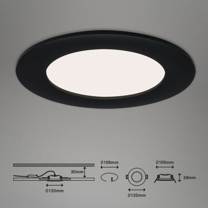 Brilo - SET 3x LED Ugradbena svjetiljka za kupaonicu FLAT LED/7W/230V IP44