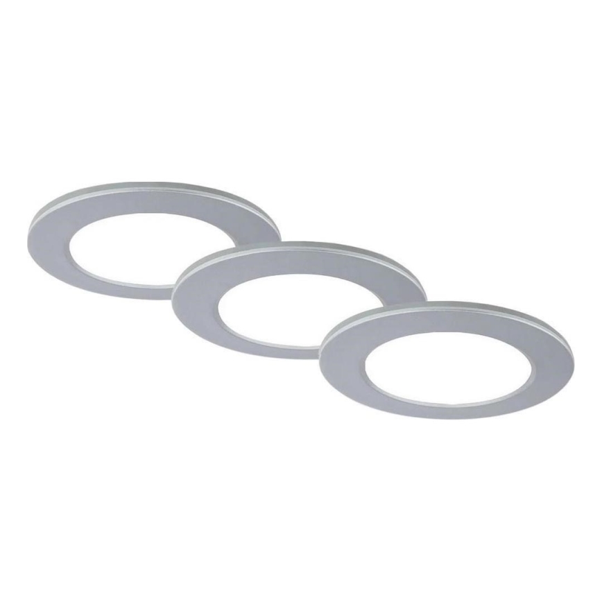 Brilo - SET 3x LED Ugradbena svjetiljka za kupaonicu LED/4W/230V IP44 3000/4000K srebrna