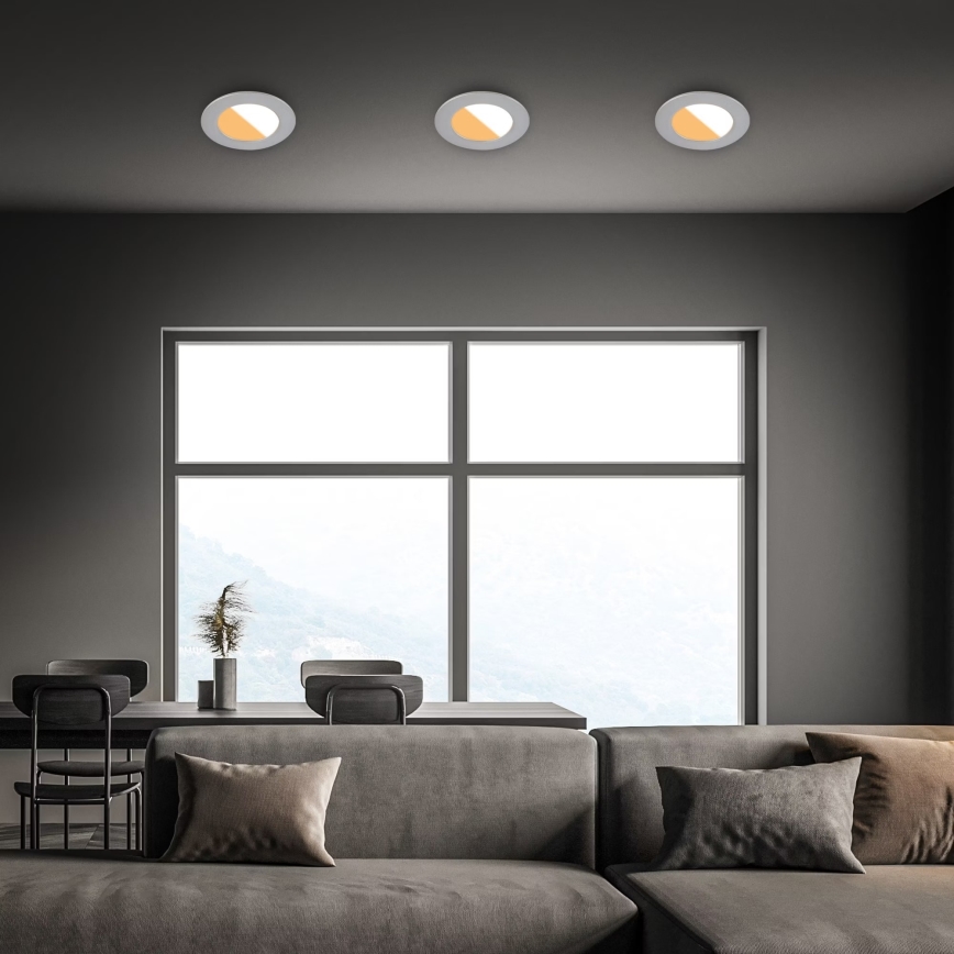 Brilo - SET 3x LED Ugradbena svjetiljka za kupaonicu LED/4W/230V IP44 3000/4000K srebrna