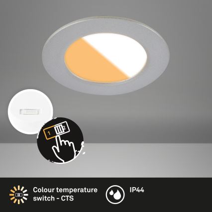 Brilo - SET 3x LED Ugradbena svjetiljka za kupaonicu LED/4W/230V IP44 3000/4000K srebrna