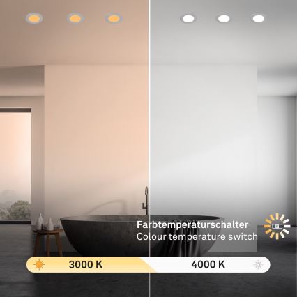 Brilo - SET 3x LED Ugradbena svjetiljka za kupaonicu LED/4W/230V IP44 3000/4000K srebrna