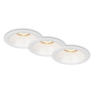 Brilo - SET 3x Ugradbena svjetiljka za kupaonicu 1xGU10/9W/230V IP23 bijela
