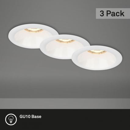 Brilo - SET 3x Ugradbena svjetiljka za kupaonicu 1xGU10/9W/230V IP23 bijela