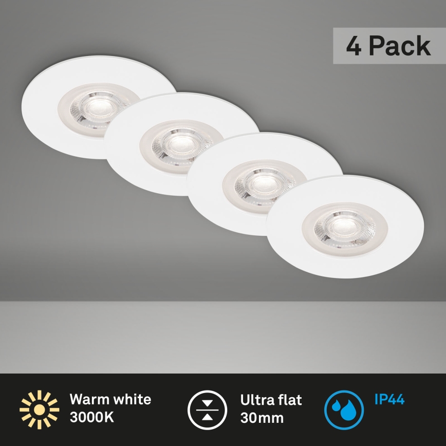 Brilo - SET 4x LED Ugradbena svjetiljka za kupaonicu LED/4,9W/230V IP44 bijela
