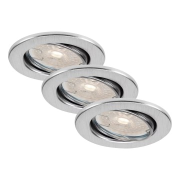 Brilo - Set od 3 prigušive LED ugradne stropne svjetiljke za kupaonicu DIMM LED/5,5W/230V IP23 matni krom