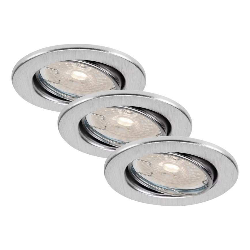 Brilo - Set od 3 prigušive LED ugradne stropne svjetiljke za kupaonicu DIMM LED/5,5W/230V IP23 matni krom