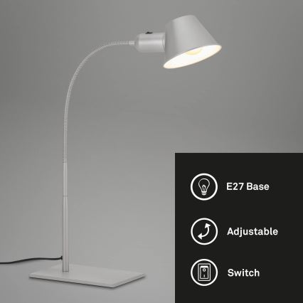 Brilo - Stolna lampa 1xE27/10W/230V matni krom