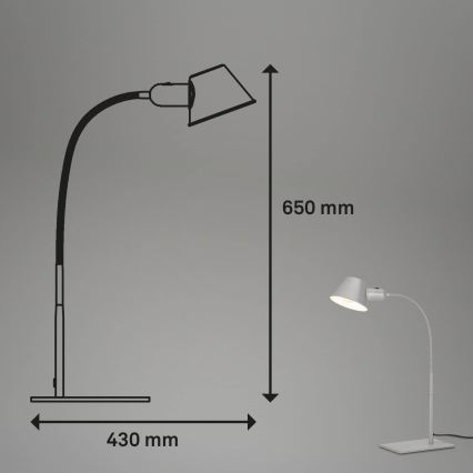 Brilo - Stolna lampa 1xE27/10W/230V matni krom