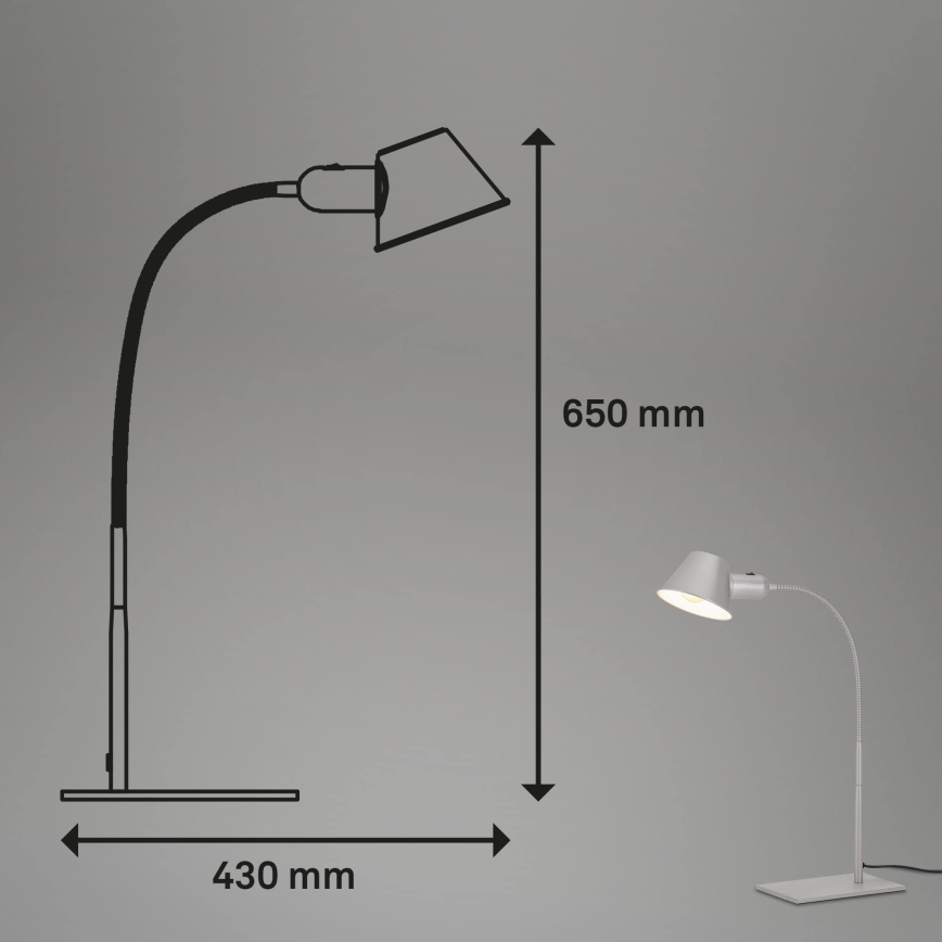 Brilo - Stolna lampa 1xE27/10W/230V matni krom
