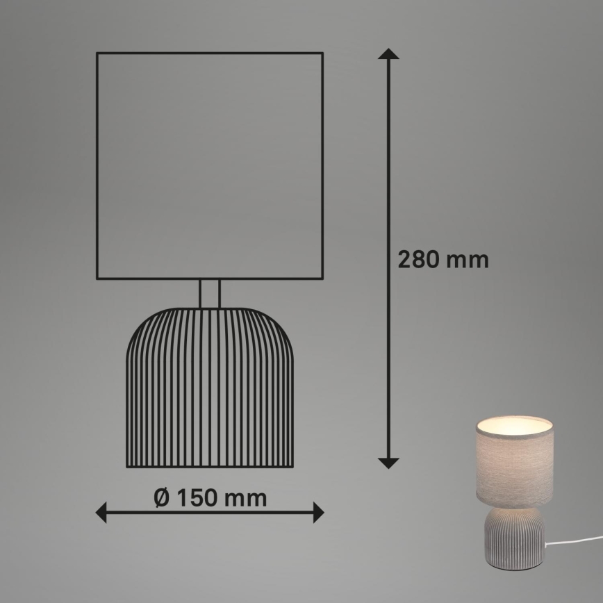 Brilo - Stolna lampa INO 1xE14/10W/230V siva