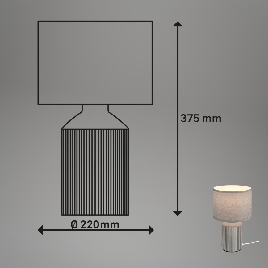 Brilo - Stolna lampa INO 1xE14/10W/230V siva