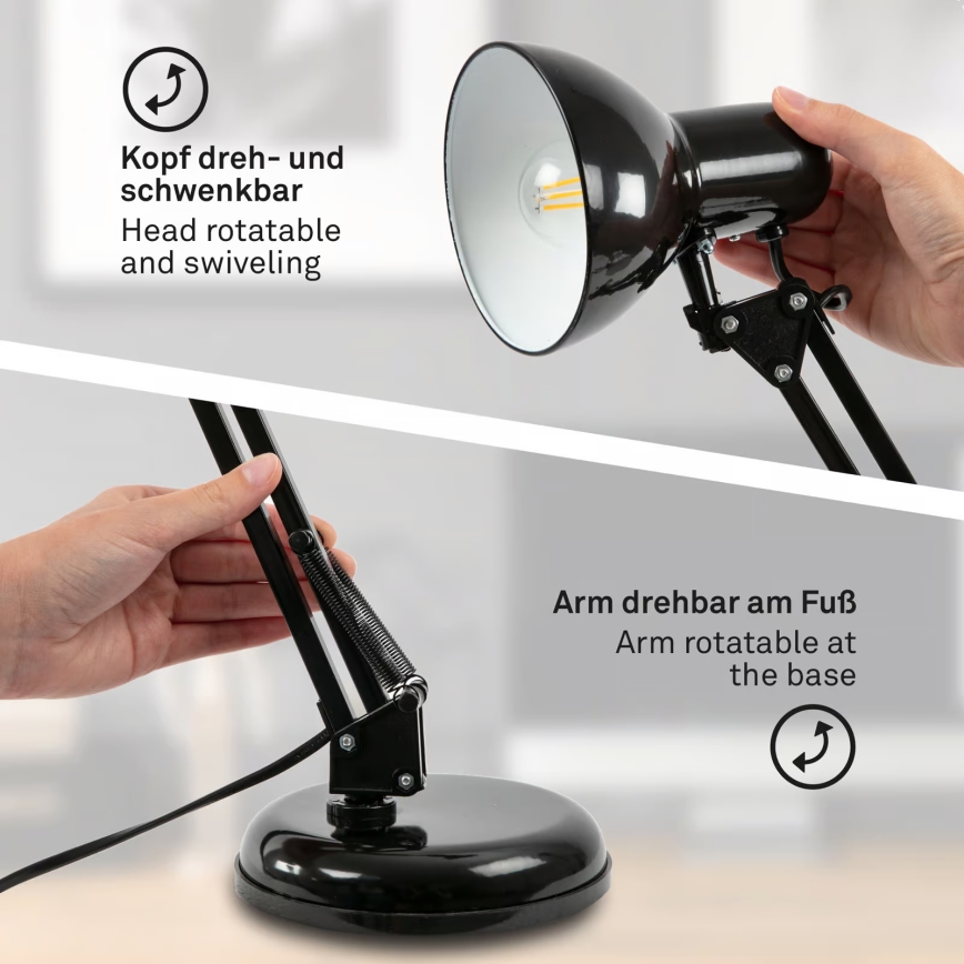 Brilo - Stolna lampa PIXA 1xE14/25W/230V crna