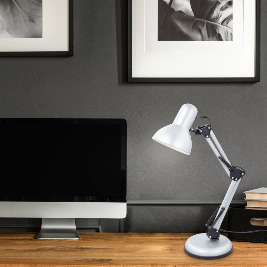 Brilo - Stolna lampa PIXA 1xE14/25W/230V srebrna