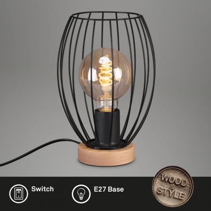 Brilo - Stolna lampa WAKTU 1xE27/25W/230V kaučukovac