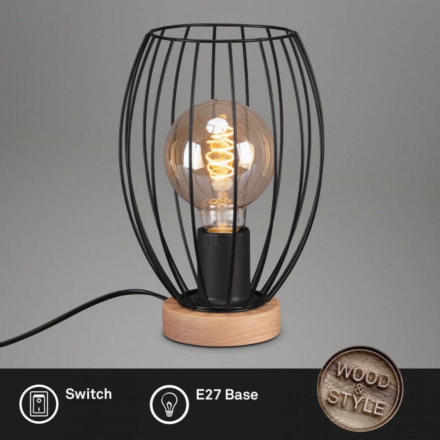 Brilo - Stolna lampa WAKTU 1xE27/25W/230V kaučukovac