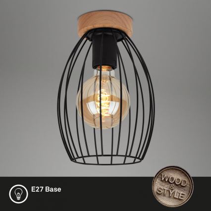 Brilo - Stropna svjetiljka WAKTU 1xE27/60W/230V kaučukovac