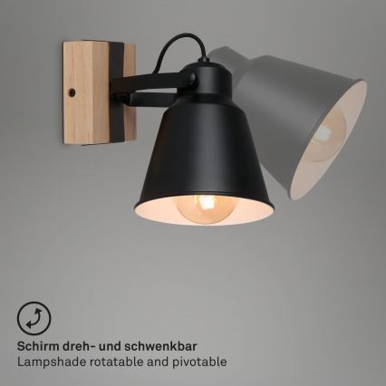 Brilo - Zidna reflektorska svjetiljka TALLE  1xE27/40W/230V kaučukovac