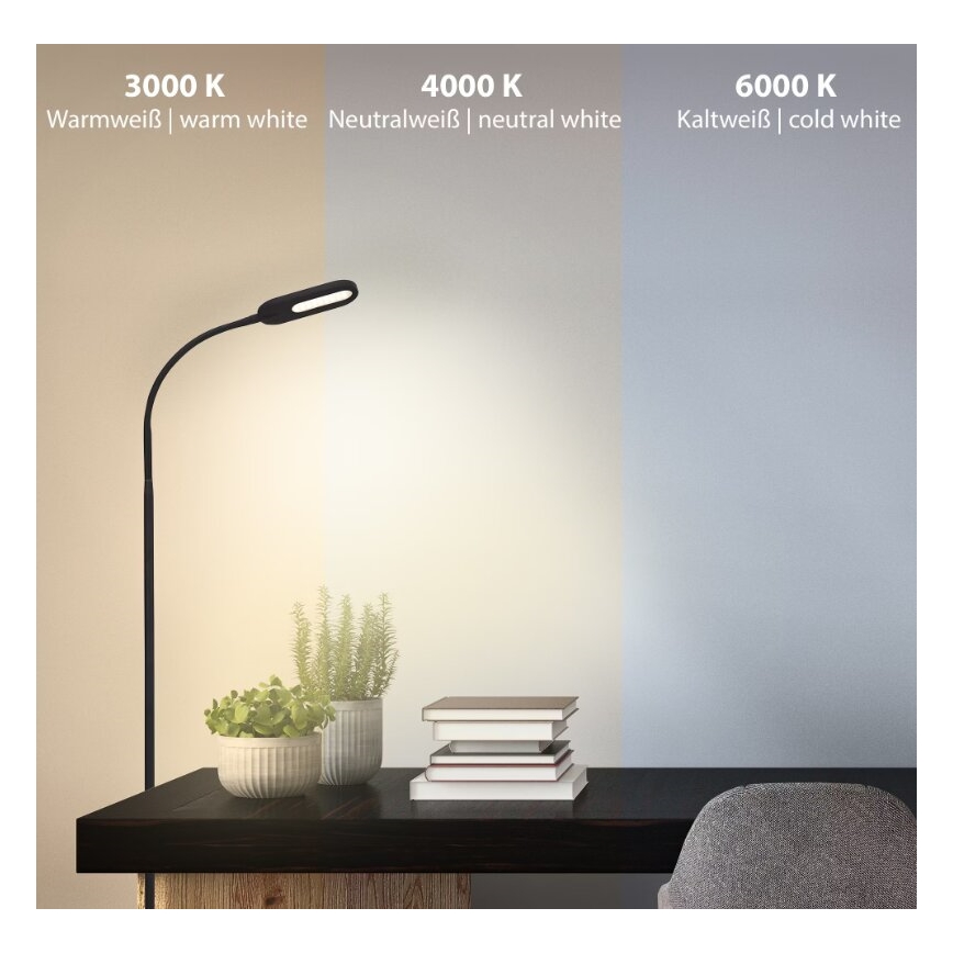 Briloner 1297-015 - LED fleksibilna podna lampa s prigušivanjem LED/6,6W/230V 3000K/4000K/6000K
